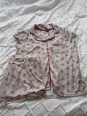 Marshalls Gray Pajama Set with Red Trim and Small Teddy bears